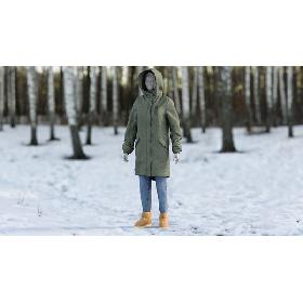 3D Women's Jeans Pullover Down Coat Ugg 1 model